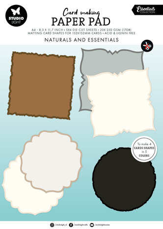 Studio Light Naturals and Essentials Card Shapes for 152x152mm Cards Essentials Card Making Pad (SL-ES-CMP33)