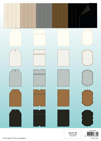 Studio Light Naturals and Essentials Card Shapes for 127x178mm Cards Essentials Card Making Pad (SL-ES-CMP32)