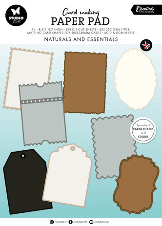 Studio Light Naturals and Essentials Card Shapes for 105x148mm Cards Essentials Card Making Pad (SL-ES-CMP31)
