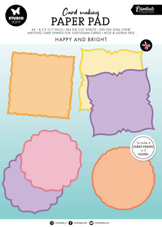 Studio Light Happy and Bright Card Shapes for 152x152mm Cards Essentials Card Making Pad (SL-ES-CMP30)