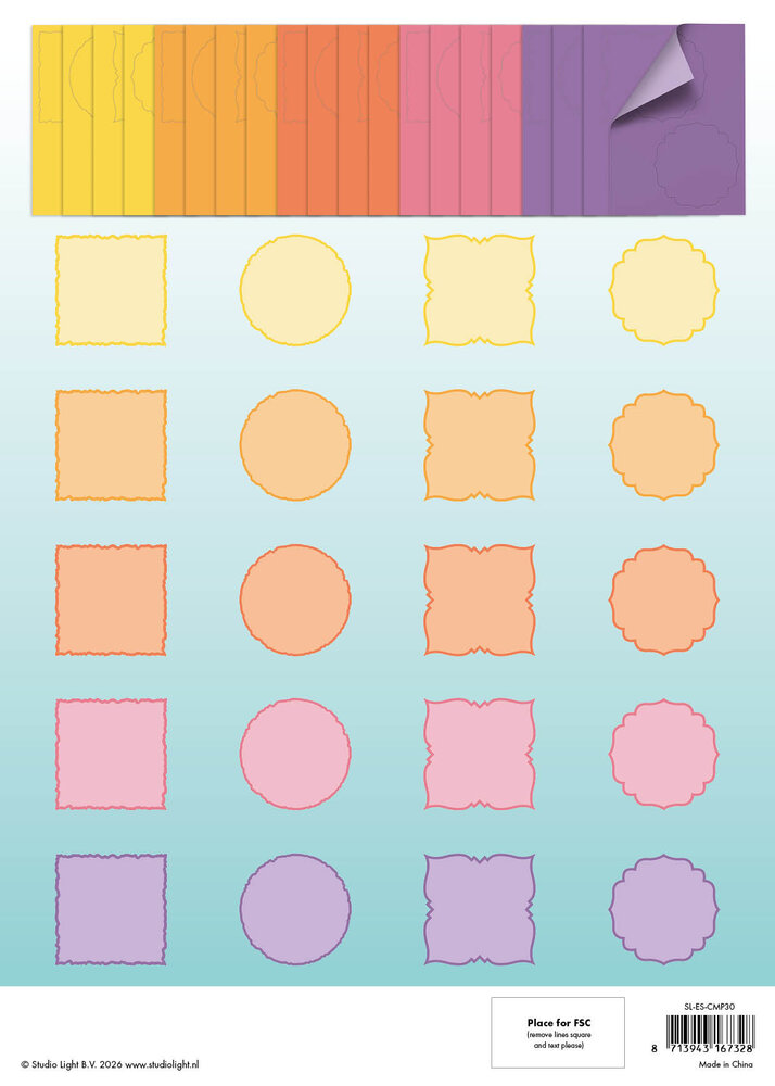 Studio Light Happy and Bright Card Shapes for 152x152mm Cards Essentials Card Making Pad (SL-ES-CMP30)