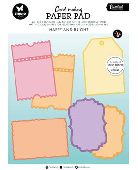 Studio Light Happy and Bright Card Shapes for 127x178mm Cards Essentials Card Making Pad (SL-ES-CMP29)