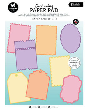 Studio Light Happy and Bright Card Shapes for 105x148mm Cards Essentials Card Making Pad (SL-ES-CMP28)