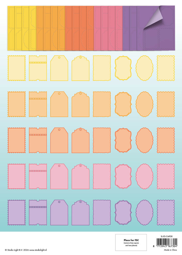 Studio Light Happy and Bright Card Shapes for 105x148mm Cards Essentials Card Making Pad (SL-ES-CMP28)