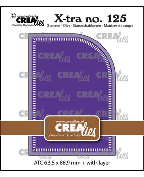 Crealies X-tra Stansen ATC met 1 Afgeronde Hoek met Kleine Streepjes (CLXtra125)