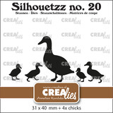 Crealies Silhouetzz Stansen Eendjes Op een Rij (CLSH20)