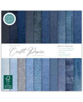 Craft Consortium Essential Craft Papers 6x6 Inch Paper Pad Denim Textures (CCEPAD044B)