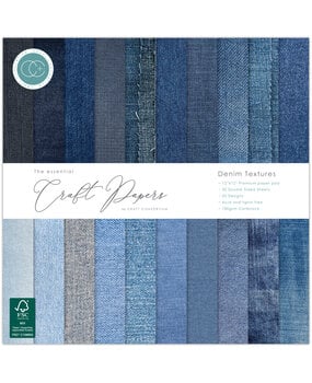 Craft Consortium Essential Craft Papers 12x12 Inch Paper Pad Denim Textures (CCEPAD044)