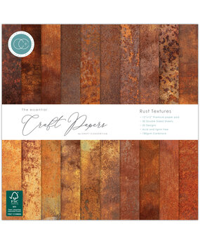 Craft Consortium Essential Craft Papers 12x12 Inch Paper Pad Rust Textures (CCEPAD043)