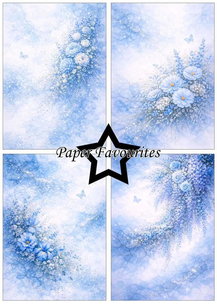 Paper Favourites Alcohol Ink Blue Sky Cascade A5 Paper Pack (PFA221)