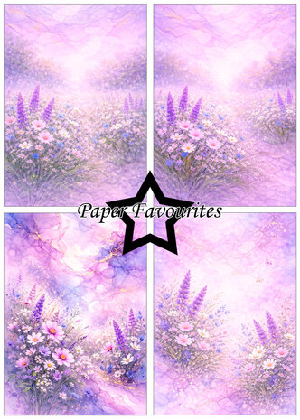 Paper Favourites Alcohol Ink Lavender Sky Garden A5 Paper Pack (PFA222)