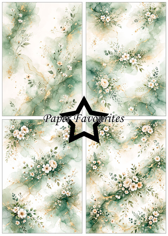 Paper Favourites Alcohol Ink Olive Breeze A5 Paper Pack (PFA223)