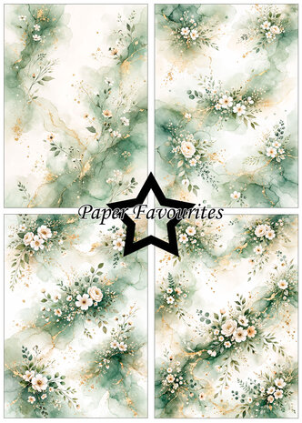 Paper Favourites Alcohol Ink Olive Breeze A5 Paper Pack (PFA223)