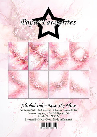 Paper Favourites Alcohol Ink Rosé Sky Flow A5 Paper Pack (PFA224)