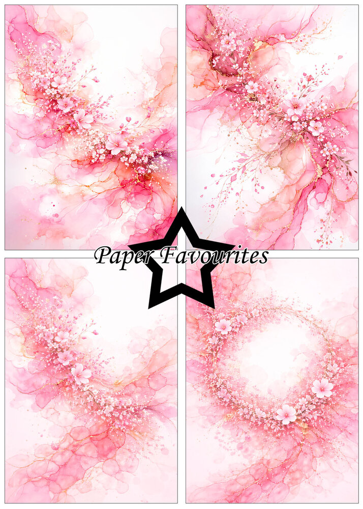 Paper Favourites Alcohol Ink Rosé Sky Flow A5 Paper Pack (PFA224)