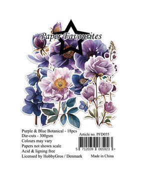 Paper Favourites Die-Cuts A7 Purple & Blue Botanical (18pcs) (PFD055)