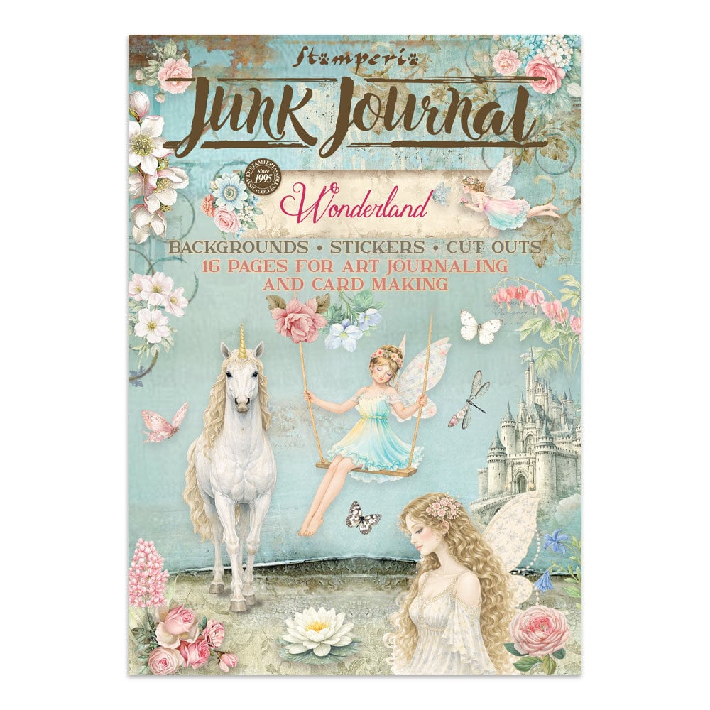 Stamperia Wonderland Junk Journal Stickers, Backgrounds, Cut-Outs (SBJK21)