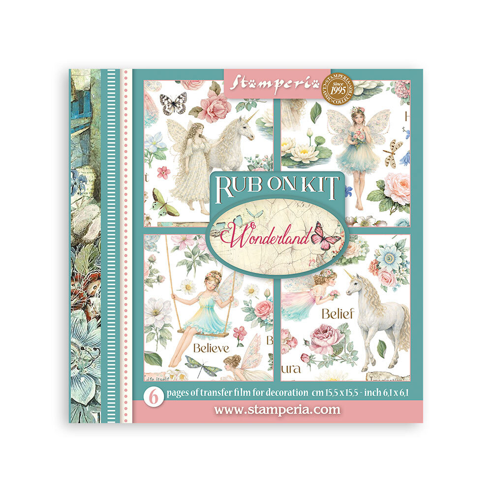 Stamperia Wonderland Rub-On 15,5x15,5cm Assortment (6pcs) (DFLRBX15)