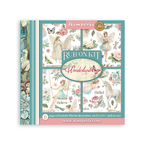 Stamperia Wonderland Rub-On 15,5x15,5cm Assortment (6pcs) (DFLRBX15)