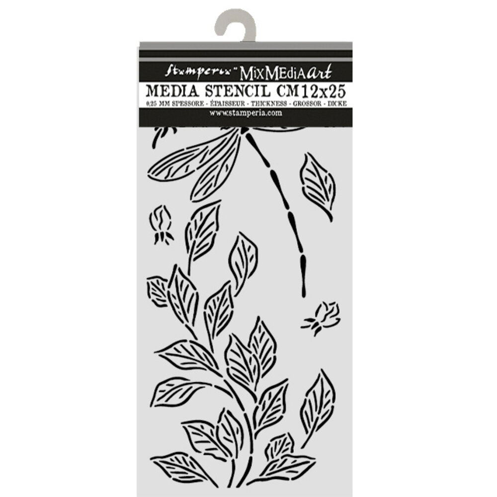 Stamperia Wonderland Thick Stencils 12x25cm Dragonfly (KSTDL161)