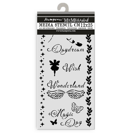 Stamperia Wonderland Thick Stencil 12x25cm Magic Day (KSTDL96)