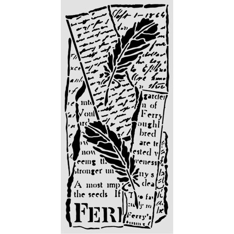 Stamperia All Around Thick Stencils 12x25cm Letter and Feathers (KSTDL159)