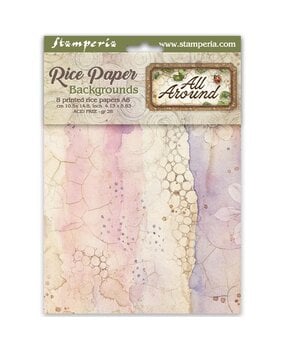 Stamperia All Around A6 Rice Paper Backgrounds Selection (8pcs) (DFSAK6054)