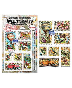 Aall and Create Dispatch Transit A6 Stamp Sets Miniature Postage Stamps by Autour De Mwa & Co (AALL-TP-1443) Aall and Create Dispatch Transit A6 Stamp Sets Miniature Postage Stamps by Autour De Mwa & Co (AALL-TP-1443)