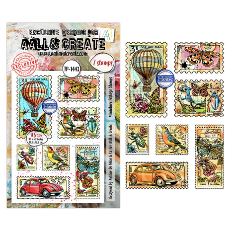 Aall and Create Dispatch Transit A6 Stamp Sets Miniature Postage Stamps by Autour De Mwa & Co (AALL-TP-1443) Aall and Create Dispatch Transit A6 Stamp Sets Miniature Postage Stamps by Autour De Mwa & Co (AALL-TP-1443)