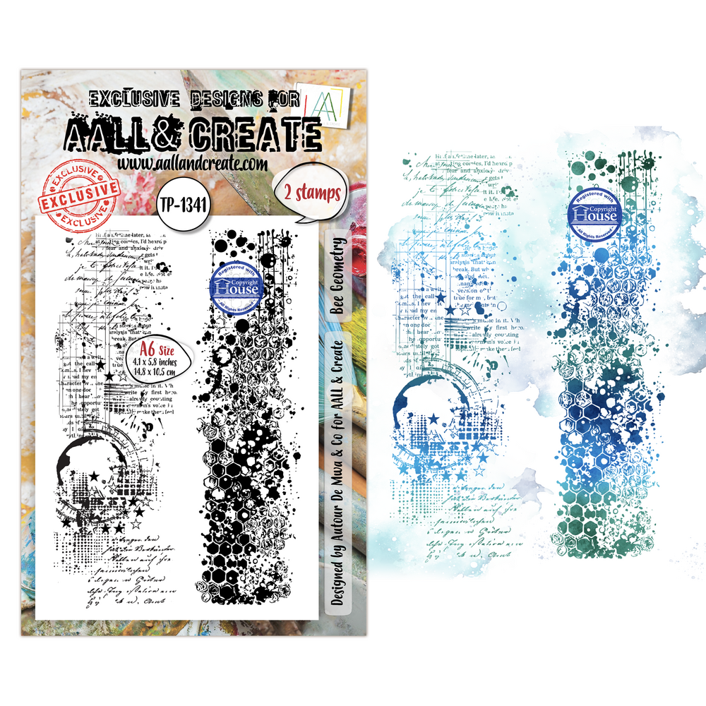 Aall and Create Geometric Gazette A6 Stamp Sets Bee Geometry by Autour De Mwa & Co (AALL-TP-1341) Aall and Create Geometric Gazette A6 Stamp Sets Bee Geometry by Autour De Mwa & Co (AALL-TP-1341)