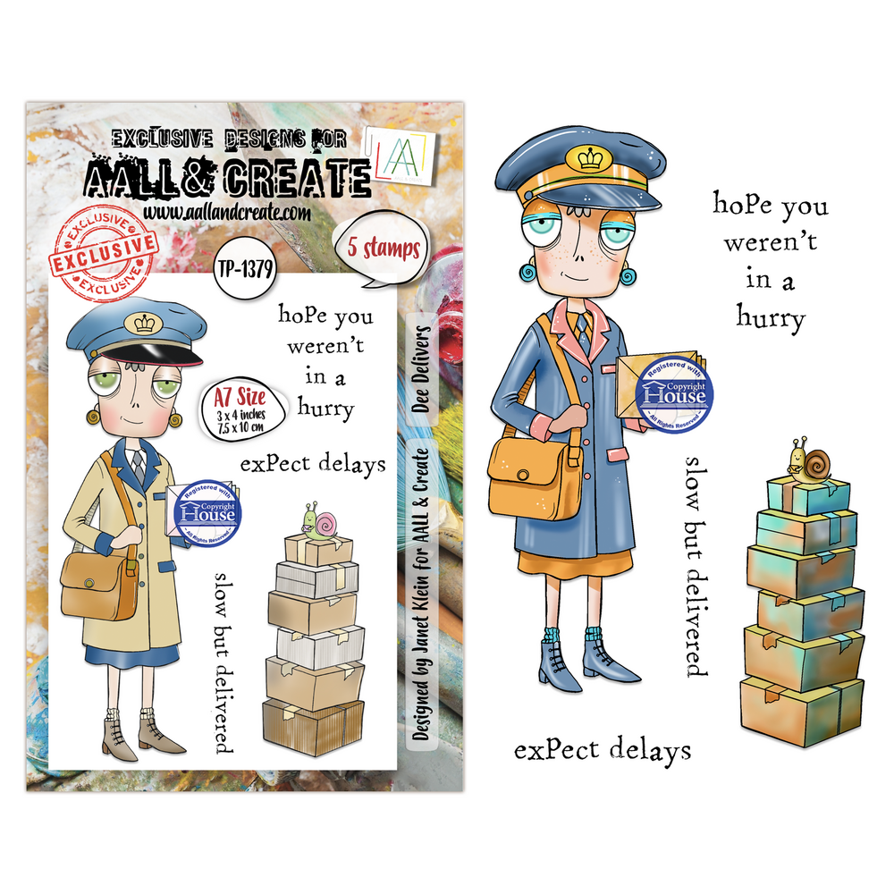 Aall and Create Post & Ink A7 Stamp Sets Dee Delivers by Janet Klein (AALL-TP-1379) Aall and Create Post & Ink A7 Stamp Sets Dee Delivers by Janet Klein (AALL-TP-1379)