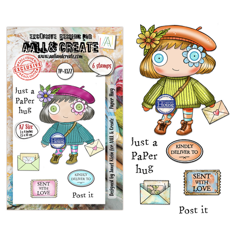 Aall and Create Post & Ink A7 Stamp Sets Paper Hug by Janet Klein (AALL-TP-1377)