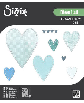 Sizzix Framelits Die Set Stitched Hearts (13pcs) by Eileen Hull (666813)