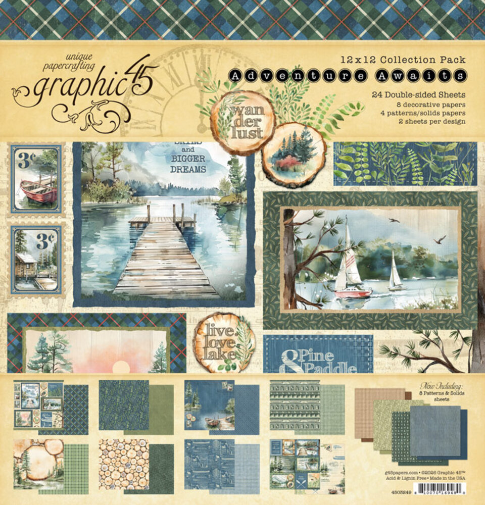 Graphic 45 Adventure Awaits 12x12 Inch Collection Pack (4503249)