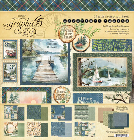 Graphic 45 Adventure Awaits 12x12 Inch Collection Pack (4503249)