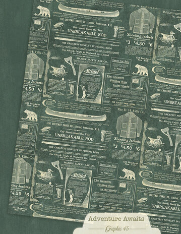 Graphic 45 Adventure Awaits 8,5x11 Inch Patterns & Solids Pack (4503250)