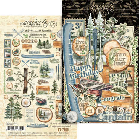 Graphic 45 Adventure Awaits Ephemera Set (4503252) Graphic 45 Adventure Awaits Ephemera Set (4503252)