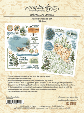 Graphic 45 Adventure Awaits Rub-on Transfers (4503254)