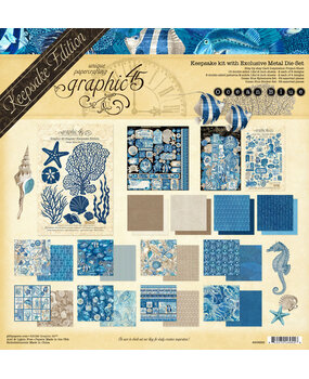 Graphic 45 Ocean Blue Keepsake Kit with Exclusive Metal Die-Set (4503256) Graphic 45 Ocean Blue Keepsake Kit with Exclusive Metal Die-Set (4503256)