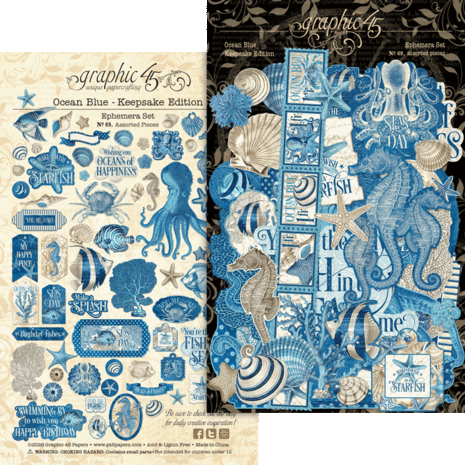 Graphic 45 Ocean Blue Keepsake Kit with Exclusive Metal Die-Set (4503256) Graphic 45 Ocean Blue Keepsake Kit with Exclusive Metal Die-Set (4503256)