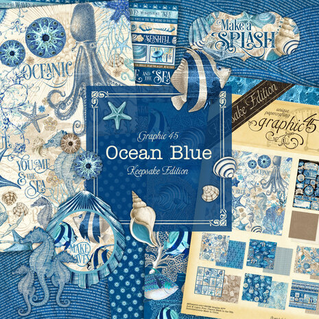 Graphic 45 Ocean Blue Keepsake Kit with Exclusive Metal Die-Set (4503256) Graphic 45 Ocean Blue Keepsake Kit with Exclusive Metal Die-Set (4503256)