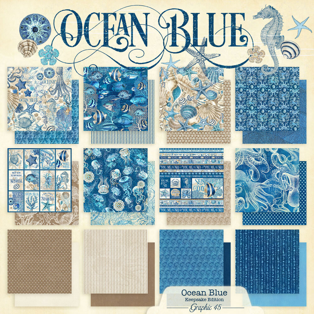 Graphic 45 Ocean Blue Keepsake Kit with Exclusive Metal Die-Set (4503256) Graphic 45 Ocean Blue Keepsake Kit with Exclusive Metal Die-Set (4503256)