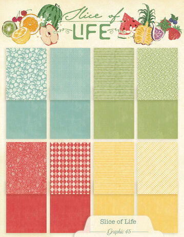 Graphic 45 Slice of Life 8,5x11 Inch Patterns & Solids Pack (4503231) Graphic 45 Slice of Life 8,5x11 Inch Patterns & Solids Pack (4503231)