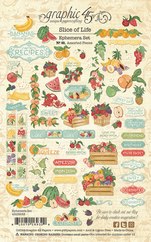 Graphic 45 Slice of Life Ephemera Set (4503233) Graphic 45 Slice of Life Ephemera Set (4503233)