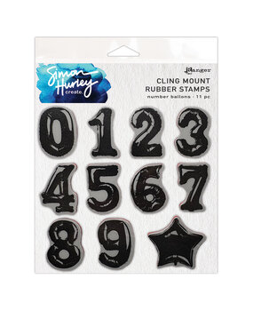 Ranger Simon Hurley create. Cling Mount Stamp Number Balloons (HUR93930)