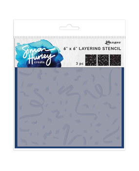 Ranger Simon Hurley create. Layering Stencils 6x6 Inch Cue the Confetti (3pcs) (HUS94043)
