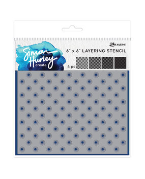 Ranger Simon Hurley create. Layering Stencils 6x6 Inch Polka Dots (4pcs) (HUS94159)