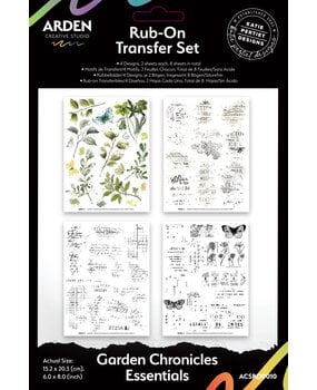 Arden Creative Studio Garden Chronicles Essentials 6x8 Inch Rub-On Transfer Set by Katie Pertiet (ACSRO0010)
