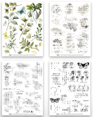 Arden Creative Studio Garden Chronicles Essentials 6x8 Inch Rub-On Transfer Set by Katie Pertiet (ACSRO0010)