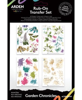 Arden Creative Studio Garden Chronicles 6x8 Inch Rub-On Transfer Set by Katie Pertiet (ACSRO0009)